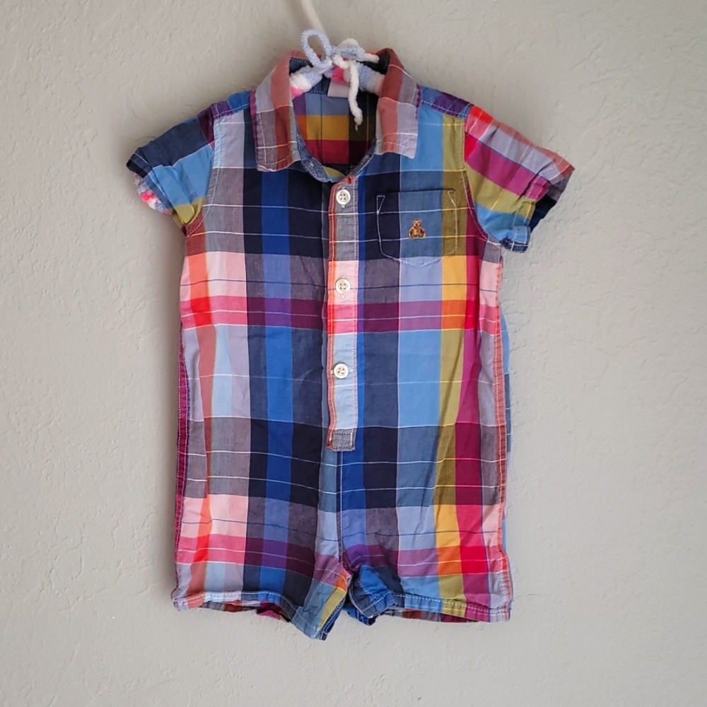 Plaid Baby Gap Romper sz 6-12 Months